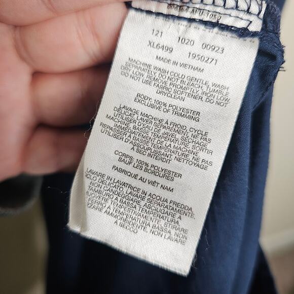 Columbira PFG crystal springs navy blue sleeveless button up vented dress size S - Picture 5 of 7